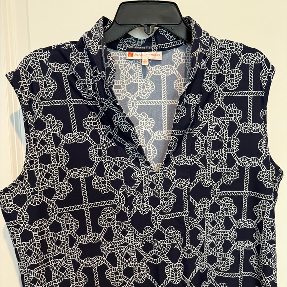 Jude Connally Navy and White Geometric Maxi Dress - Picture 5 of 7